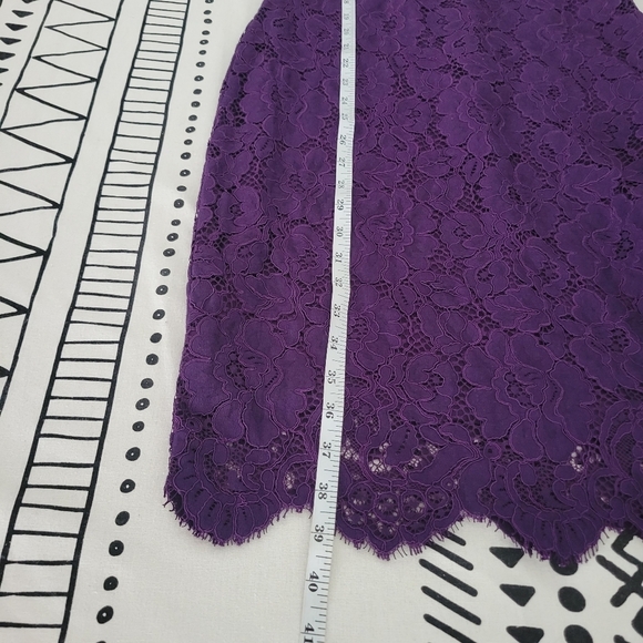 Lauren Ralph Lauren Women's Purple Lace V-neck Sheath Dress Size 4 - Picture 10 of 13